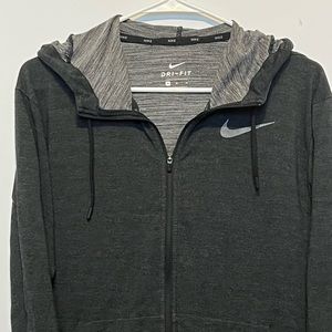 Grey Nike Dry Fit Zip-up Hoodie